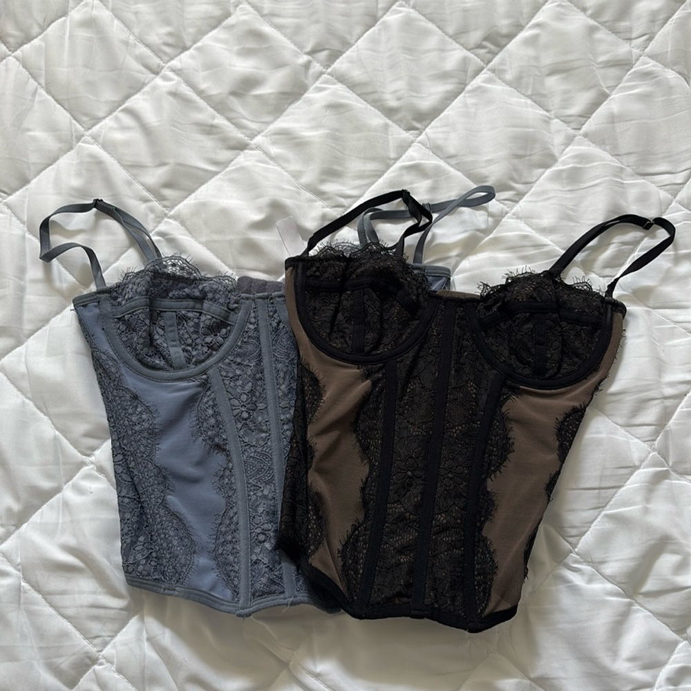 Urban Outfitters Corset - Black, Gray (can be bought separately or together)